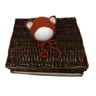 新生的儿满月百日百天宝宝小狐狸阿狸马海毛套装衣服摄影拍照道具