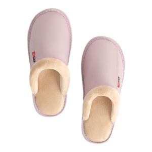 真皮面软底防水居家加绒保暖冬季亲子棉拖鞋女室内防滑家用男静音