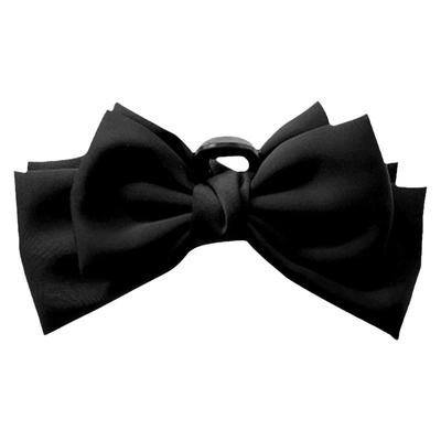 法式黑色蝴蝶结抓夹后脑勺发夹