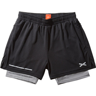 维特客假两件美式短裤男健身跑步运动速干篮球高弹内衬三分裤5222