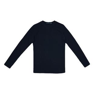 韩版修身圆领长袖t恤男秋冬纯色加绒加厚休闲百搭紧身打底衫上衣