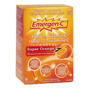 MX加拿大直邮Emergen-C维C泡腾粉冲剂橙子味