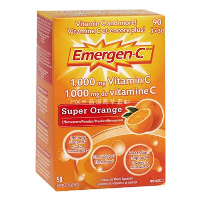 MX加拿大直邮Emergen-C维C泡腾粉冲剂橙子味