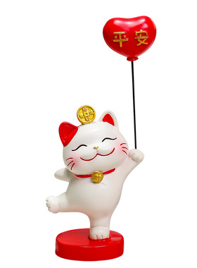 治愈招财猫气球摆件乔迁礼物