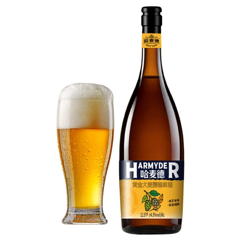 750ml*4瓶哈麦德黄金大麦精酿啤酒礼盒装聚会送礼夏日畅饮啤酒