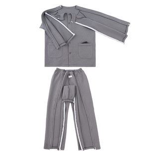 秋冬护理服男易穿易脱卧床老人骨折术后夹棉保暖病号服针灸理疗服