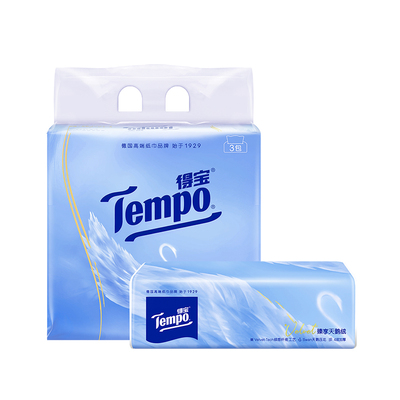 Tempo得宝Velvet臻享天鹅绒软抽纸60抽*3包/6包/12包a