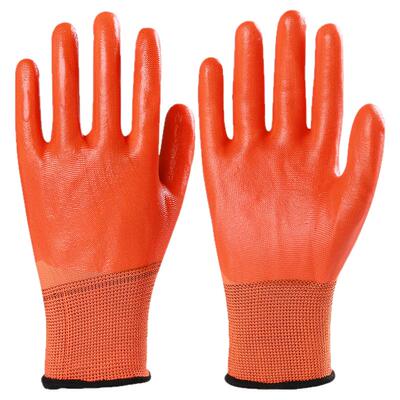 劳保手套工地防水pvc挂胶手套