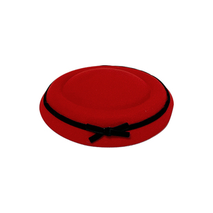 Q三环路赫本风丝绒蝴蝶小礼帽发夹miu系公主海军帽英伦风圆顶帽子