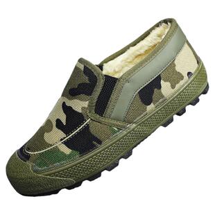 新征程解放鞋一脚蹬冬季棉鞋防滑保暖劳保鞋休闲徒步工地中帮加绒