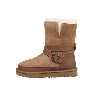 3cm雪地靴女加绒加厚保暖短靴小个子厚底大棉靴