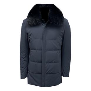 脱卸黄金兔毛派克服翻领狐狸毛防水面料厚款鹅绒男士尼克服铭盛缘