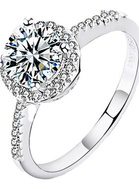 正品D色莫桑石1克拉时尚情侣对戒