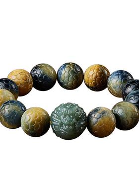 龙鳞纹虎眼石手串男士盘玩文玩女