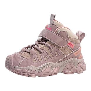 Jeep吉普女童鞋子2025冬季新款加绒保暖二棉鞋防水皮面儿童运动鞋