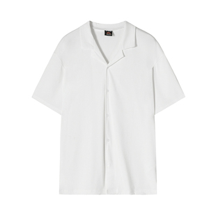 MRCYC衬衫短袖男夏季韩系百搭设计高级感古巴领轻熟风半袖衬衣服