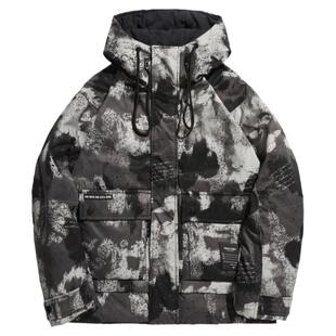 RS男装冬装时尚迷彩户外羽绒服外套2025新款冬季男生保暖衣服潮流