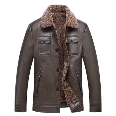 皮毛一体男士加厚真皮皮衣绵羊皮
