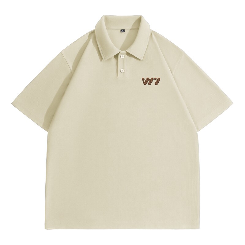 班尼路S&K系列polo衫男夏季浅米色翻领体恤重磅华夫格半袖男款LF