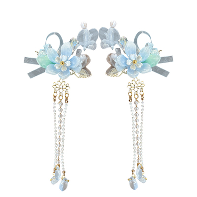 甜美古风花朵流苏发夹汉服发饰