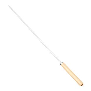 烧烤签子304不锈钢木柄串串圆签羊肉串烤串铁签子工具家用扁签