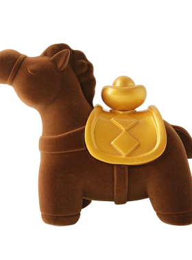 马上有钱植绒摆件乔迁开业礼物