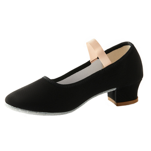 012舞蹈跟鞋考级专用性格黑色布鞋民间藏族成人胶州秧歌舞蹈鞋女