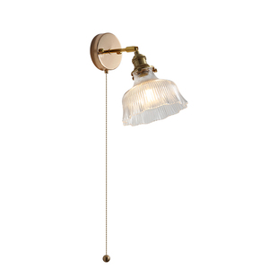 烁阳 拉线开关壁灯 日式 客厅背景墙 书房 卧室床头 自带拉绳壁灯