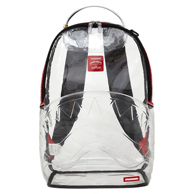 SprayGround25新款透明PVC鲨鱼嘴双肩包潮流男女大容量书包背包