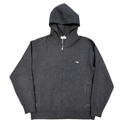 简约纯色连帽男士拉链毛衣