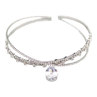 金玟庭同款发饰奢华钻发箍水滴坠额链超仙女团风头饰一款两用项圈