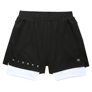维特客美式速干跑步短裤男假两件夏季健身透气高弹三分训练裤5385