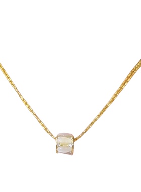 多层猫眼石吊坠项链女小众设计