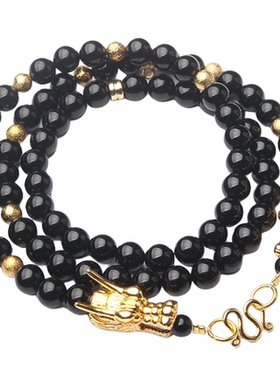 泰国佛牌霸气风黑玛瑙链子