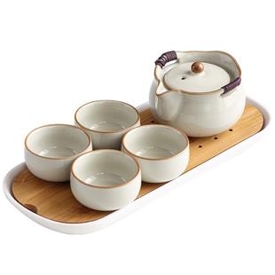 憨人汝窑盖碗茶杯单个高档泡茶壶手抓壶茶具茶壶单壶一人泡茶杯