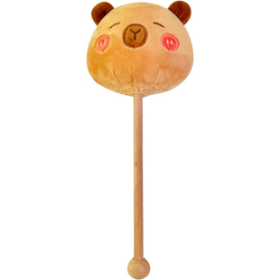 木质手柄按摩捶卡通动物敲打肩颈经络可爱毛绒按摩棒捶背敲背神器