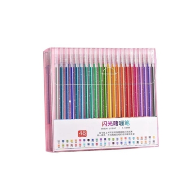 彩色闪光笔学生用儿童闪亮闪粉高光水彩笔啫喱发光流沙银光变色笔记的手帐专用珠光荧光标记笔多色重点画画