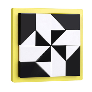 亲子互动益智黑白拼图桌面游戏培养儿童空间思维能力隐藏积木玩具