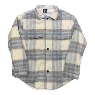 Travis Scott ts Cactus Jack shirt 长毛呢格子衬衫潮牌夹克外套