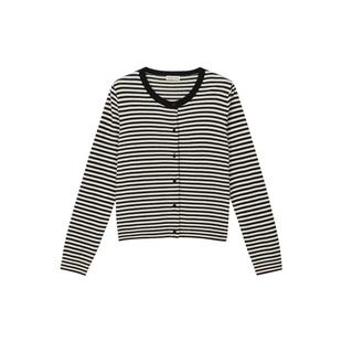 【新品】素然 ZUCZUG 4M36 25冬女士雪尼尔羊毛条纹圆领毛衣开衫