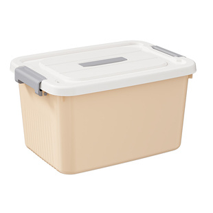 收纳箱家用衣服书本零食玩具塑料整理箱透明手提带盖大容量储物箱