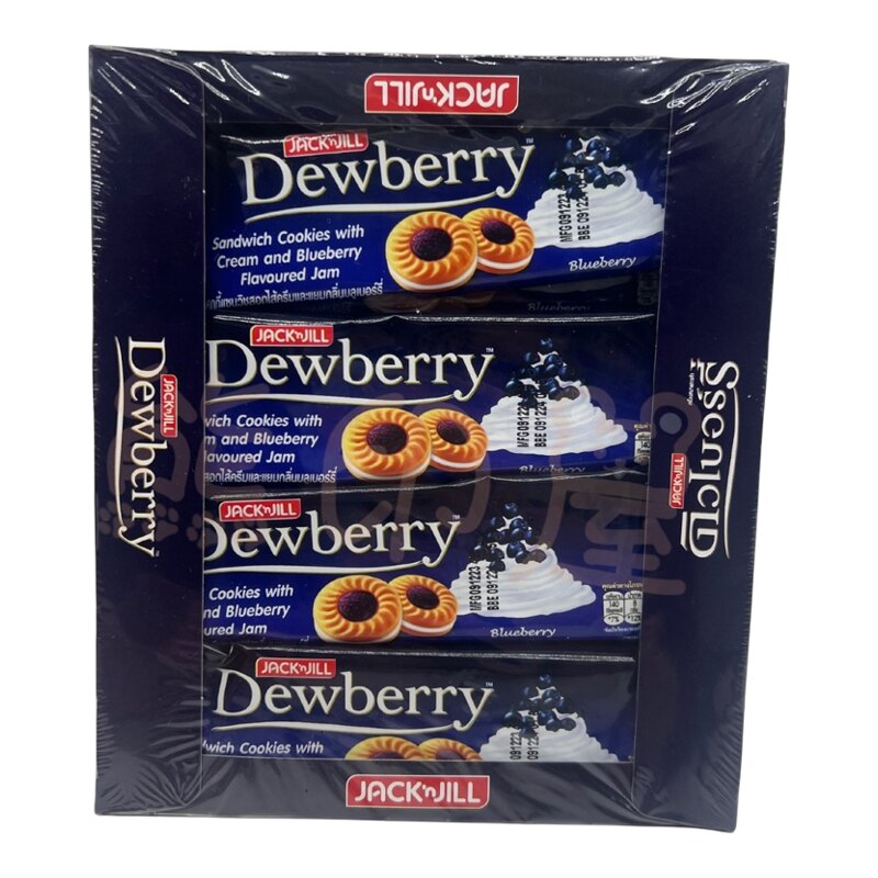 JACK'nJILL进口珍珍DEWBERRY蓝莓味果酱奶油夹心曲奇324G休闲零食