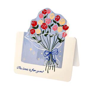 母亲节贺卡手写立体卡片节日感恩礼物2025新款祝福小花束鲜花高级感送妈妈生日手工diy空白可写教师节送老师