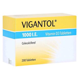 德国VIGANTOL维生素D3补VD1.000IE促钙吸收早产儿200粒
