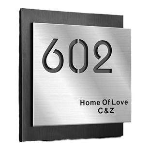 不锈钢2026年新款门牌号高级感轻奢创意定制别墅号码牌家用公司工作室酒店户外防水入户门口室外金属定做订制