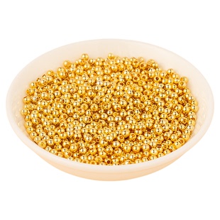 铜镀18k金珠子小圆珠diy手链项链隔珠转运珠配件手工串珠散珠材料