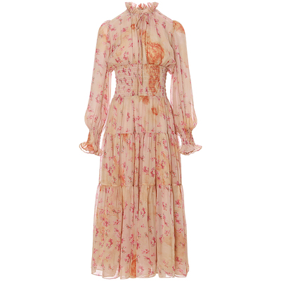 从那以后法式碎花裙长袖裙子女秋