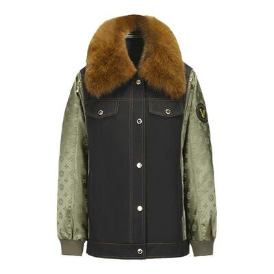 兽王秋冬新款女士兔毛皮貉子大衣