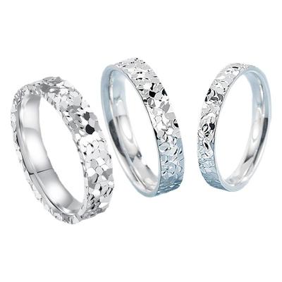 晚舟情侣足银9999碎冰冰爆闪戒指