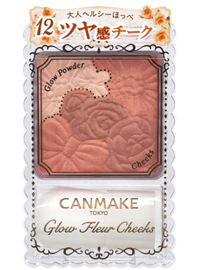 日本canmake花瓣腮红哑光珠光
